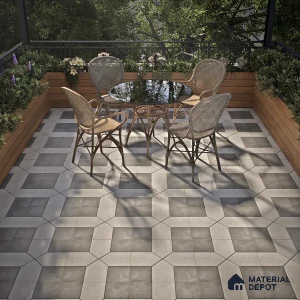 Budget Friendly Stone Look Value for Money Parking Obsidian Floor Tile 16 x 16 inch | TL 06249 B | Vitrified Matte Finish Tile - 12 mm | Perfect For Parking, Outdoor, Bathroom | Pattern Alignment May Vary | 2-3 mm Spacer is Mandatory