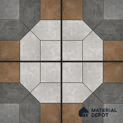 Budget Friendly Stone Look Value for Money Parking Vibrano Floor Tile 16 x 16 inch | TL 06249 | Vitrified Matte Finish Tile - 12 mm | Suitable For Parking, Outdoor, Balcony & Terrace | Pattern Alignment May Vary | 2-3 mm Spacer is Mandatory
