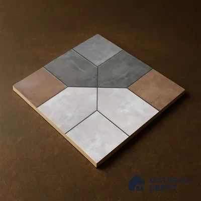 Budget Friendly Stone Look Value for Money Parking Vibrano Floor Tile 16 x 16 inch | TL 06249 | Vitrified Matte Finish Tile - 12 mm | Suitable For Parking, Outdoor, Balcony & Terrace | Pattern Alignment May Vary | 2-3 mm Spacer is Mandatory