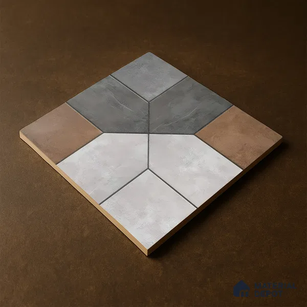 Budget Friendly Stone Look Value for Money Parking Vibrano Floor Tile 16 x 16 inch | TL 06249 | Vitrified Matte Finish Tile - 12 mm | Suitable For Parking, Outdoor, Balcony & Terrace | Pattern Alignment May Vary | 2-3 mm Spacer is Mandatory
