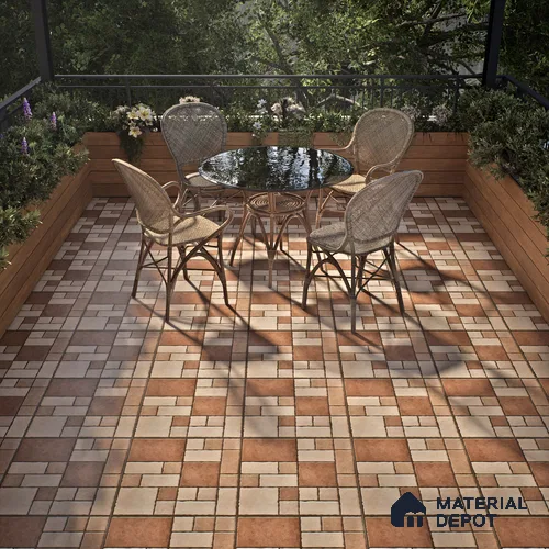 Budget Friendly Stone Look Value for Money Parking Flint Floor Tile 16 x 16 inch | TL 06250 B | Vitrified Matte Finish Tile - 12 mm | Suitable For Parking, Outdoor, Balcony & Terrace | Pattern Alignment May Vary | 2-3 mm Spacer is Mandatory