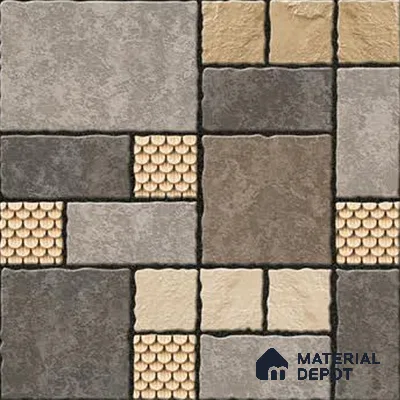 Budget Friendly Stone Look Value for Money Parking Chromix Floor Tile 16 x 16 inch | TL 06250 | Vitrified Matte Finish Tile - 12 mm | Suitable For Parking, Outdoor, Balcony & Terrace | Pattern Alignment May Vary | 2-3 mm Spacer is Mandatory