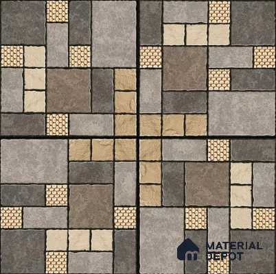 Budget Friendly Stone Look Value for Money Parking Chromix Floor Tile 16 x 16 inch | TL 06250 | Vitrified Matte Finish Tile - 12 mm | Suitable For Parking, Outdoor, Balcony & Terrace | Pattern Alignment May Vary | 2-3 mm Spacer is Mandatory