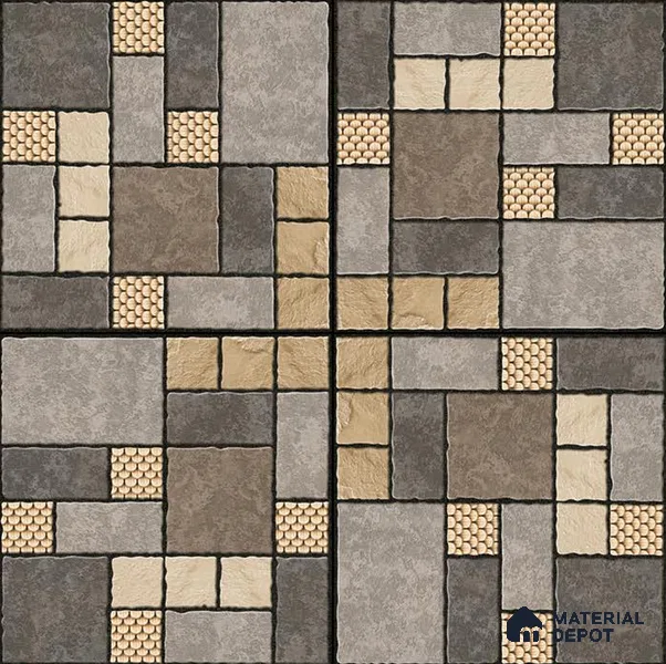 Budget Friendly Stone Look Value for Money Parking Chromix Floor Tile 16 x 16 inch | TL 06250 | Vitrified Matte Finish Tile - 12 mm | Suitable For Parking, Outdoor, Balcony & Terrace | Pattern Alignment May Vary | 2-3 mm Spacer is Mandatory