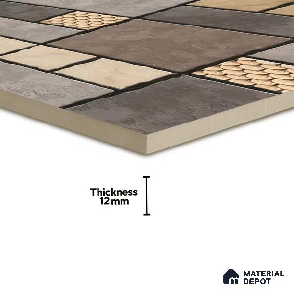 Budget Friendly Stone Look Value for Money Parking Chromix Floor Tile 16 x 16 inch | TL 06250 | Vitrified Matte Finish Tile - 12 mm | Suitable For Parking, Outdoor, Balcony & Terrace | Pattern Alignment May Vary | 2-3 mm Spacer is Mandatory