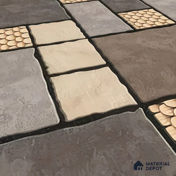 Budget Friendly Stone Look Value for Money Parking Chromix Floor Tile 16 x 16 inch | TL 06250 | Vitrified Matte Finish Tile - 12 mm | Suitable For Parking, Outdoor, Balcony & Terrace | Pattern Alignment May Vary | 2-3 mm Spacer is Mandatory