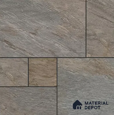 Budget Friendly Stone Look Value for Money Parking Ashora Floor Tile 16 x 16 inch | TL 06252 | Vitrified Matte Finish Tile - 12 mm | Suitable For Parking, Outdoor, Balcony & Terrace | Pattern Alignment May Vary | 2-3 mm Spacer is Mandatory