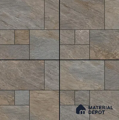 Budget Friendly Stone Look Value for Money Parking Ashora Floor Tile 16 x 16 inch | TL 06252 | Vitrified Matte Finish Tile - 12 mm | Suitable For Parking, Outdoor, Balcony & Terrace | Pattern Alignment May Vary | 2-3 mm Spacer is Mandatory