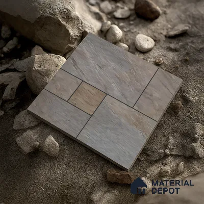 Budget Friendly Stone Look Value for Money Parking Ashora Floor Tile 16 x 16 inch | TL 06252 | Vitrified Matte Finish Tile - 12 mm | Suitable For Parking, Outdoor, Balcony & Terrace | Pattern Alignment May Vary | 2-3 mm Spacer is Mandatory