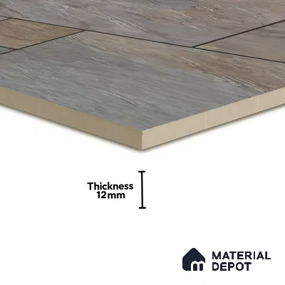 Budget Friendly Stone Look Value for Money Parking Ashora Floor Tile 16 x 16 inch | TL 06252 | Vitrified Matte Finish Tile - 12 mm | Suitable For Parking, Outdoor, Balcony & Terrace | Pattern Alignment May Vary | 2-3 mm Spacer is Mandatory
