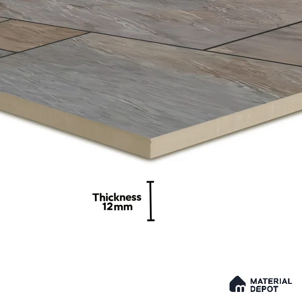 Budget Friendly Stone Look Value for Money Parking Ashora Floor Tile 16 x 16 inch | TL 06252 | Vitrified Matte Finish Tile - 12 mm | Suitable For Parking, Outdoor, Balcony & Terrace | Pattern Alignment May Vary | 2-3 mm Spacer is Mandatory