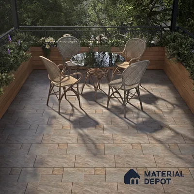 Budget Friendly Stone Look Value for Money Parking Ashora Floor Tile 16 x 16 inch | TL 06252 | Vitrified Matte Finish Tile - 12 mm | Suitable For Parking, Outdoor, Balcony & Terrace | Pattern Alignment May Vary | 2-3 mm Spacer is Mandatory