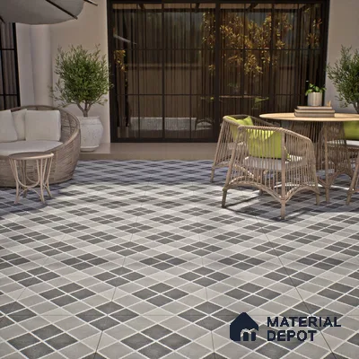 Budget Friendly Stone Look Value for Money Parking Auracore Floor Tile 16 x 16 inch | TL 06253 | Vitrified Matte Finish Tile - 12 mm | Suitable For Parking, Outdoor, Balcony & Terrace | Pattern Alignment May Vary | 2-3 mm Spacer is Mandatory