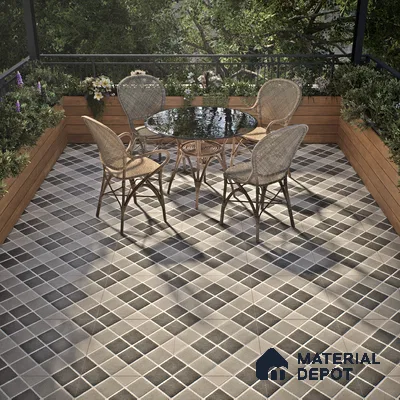 Budget Friendly Stone Look Value for Money Parking Auracore Floor Tile 16 x 16 inch | TL 06253 | Vitrified Matte Finish Tile - 12 mm | Suitable For Parking, Outdoor, Balcony & Terrace | Pattern Alignment May Vary | 2-3 mm Spacer is Mandatory
