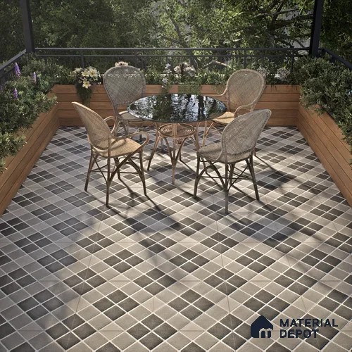 Budget Friendly Stone Look Value for Money Parking Auracore Floor Tile 16 x 16 inch | TL 06253 | Vitrified Matte Finish Tile - 12 mm | Suitable For Parking, Outdoor, Balcony & Terrace | Pattern Alignment May Vary | 2-3 mm Spacer is Mandatory