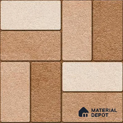 Budget Friendly Stone Look Value for Money Parking Brunox Floor Tile 16 x 16 inch | TL 06254 | Vitrified Matte Finish Tile - 12 mm | Suitable For Parking, Outdoor, Balcony & Terrace | Pattern Alignment May Vary | 2-3 mm Spacer is Mandatory