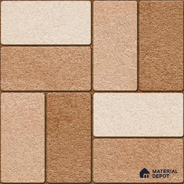 Budget Friendly Stone Look Value for Money Parking Brunox Floor Tile 16 x 16 inch | TL 06254 | Vitrified Matte Finish Tile - 12 mm | Suitable For Parking, Outdoor, Balcony & Terrace | Pattern Alignment May Vary | 2-3 mm Spacer is Mandatory
