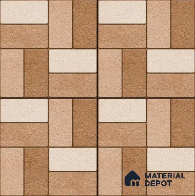Budget Friendly Stone Look Value for Money Parking Brunox Floor Tile 16 x 16 inch | TL 06254 | Vitrified Matte Finish Tile - 12 mm | Suitable For Parking, Outdoor, Balcony & Terrace | Pattern Alignment May Vary | 2-3 mm Spacer is Mandatory