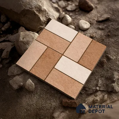 Budget Friendly Stone Look Value for Money Parking Brunox Floor Tile 16 x 16 inch | TL 06254 | Vitrified Matte Finish Tile - 12 mm | Suitable For Parking, Outdoor, Balcony & Terrace | Pattern Alignment May Vary | 2-3 mm Spacer is Mandatory