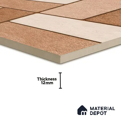 Budget Friendly Stone Look Value for Money Parking Brunox Floor Tile 16 x 16 inch | TL 06254 | Vitrified Matte Finish Tile - 12 mm | Suitable For Parking, Outdoor, Balcony & Terrace | Pattern Alignment May Vary | 2-3 mm Spacer is Mandatory