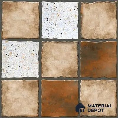 Budget Friendly Stone Look Value for Money Parking Umbric Floor Tile 16 x 16 inch | TL 06255 | Vitrified Matte Finish Tile - 12 mm | Perfect For Parking,Outdoor,Balcony & Terrace | Pattern Alignment May Vary | 2-3 mm Spacer is Mandatory