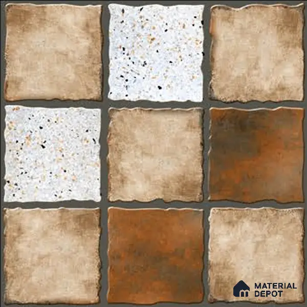 Budget Friendly Stone Look Value for Money Parking Umbric Floor Tile 16 x 16 inch | TL 06255 | Vitrified Matte Finish Tile - 12 mm | Perfect For Parking,Outdoor,Balcony & Terrace | Pattern Alignment May Vary | 2-3 mm Spacer is Mandatory