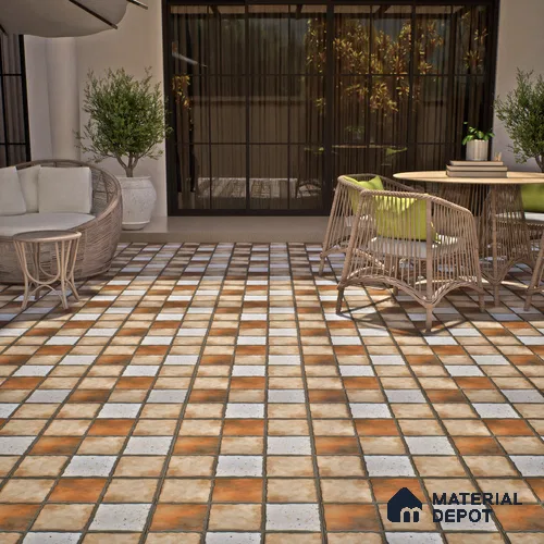 Budget Friendly Stone Look Value for Money Parking Umbric Floor Tile 16 x 16 inch | TL 06255 | Vitrified Matte Finish Tile - 12 mm | Perfect For Parking,Outdoor,Balcony & Terrace | Pattern Alignment May Vary | 2-3 mm Spacer is Mandatory