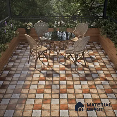 Budget Friendly Stone Look Value for Money Parking Umbric Floor Tile 16 x 16 inch | TL 06255 | Vitrified Matte Finish Tile - 12 mm | Perfect For Parking,Outdoor,Balcony & Terrace | Pattern Alignment May Vary | 2-3 mm Spacer is Mandatory