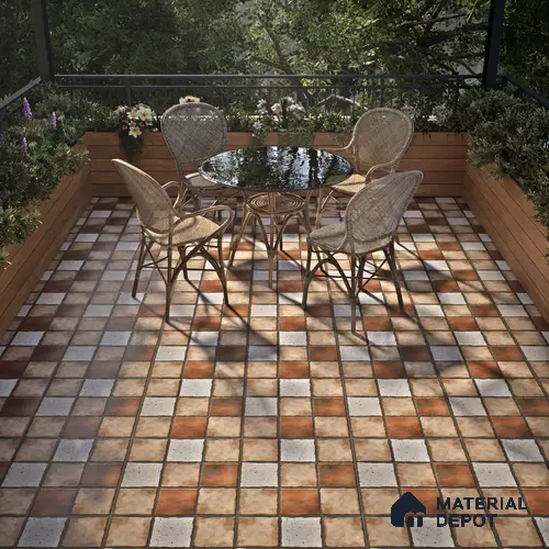 Budget Friendly Stone Look Value for Money Parking Umbric Floor Tile 16 x 16 inch | TL 06255 | Vitrified Matte Finish Tile - 12 mm | Perfect For Parking,Outdoor,Balcony & Terrace | Pattern Alignment May Vary | 2-3 mm Spacer is Mandatory