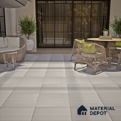 Stone Floor Tile TL 06317 Earthstone Crema 2 ft x 2 ft Matte Finish Anti Skid Outdoor Parking Vitrified Tile - 16 mm  | Suitable for Parking, Balcony, Terrace & Coutyard