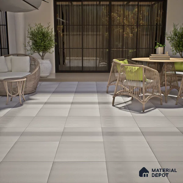 Stone Floor Tile TL 06317 Earthstone Crema 2 ft x 2 ft Matte Finish Anti Skid Outdoor Parking Vitrified Tile - 16 mm | Suitable for Parking, Balcony, Terrace & Coutyard