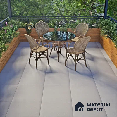 Stone Floor Tile TL 06317 Earthstone Crema 2 ft x 2 ft Matte Finish Anti Skid Outdoor Parking Vitrified Tile - 16 mm  | Suitable for Parking, Balcony, Terrace & Coutyard