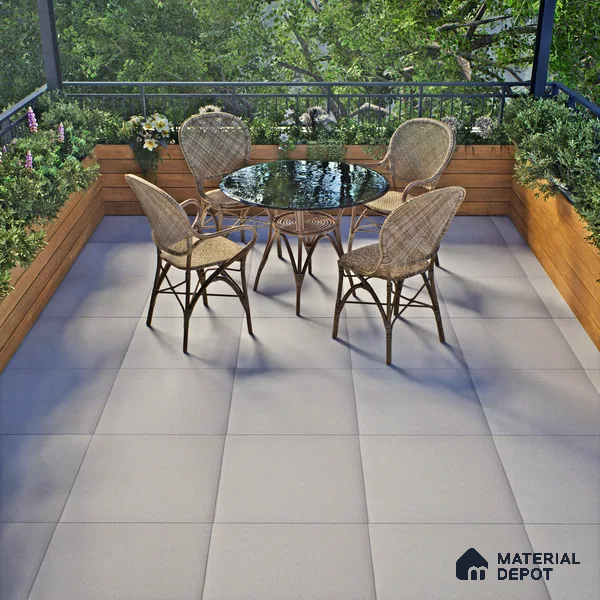 Stone Floor Tile TL 06317 Earthstone Crema 2 ft x 2 ft Matte Finish Anti Skid Outdoor Parking Vitrified Tile - 16 mm | Suitable for Parking, Balcony, Terrace & Coutyard