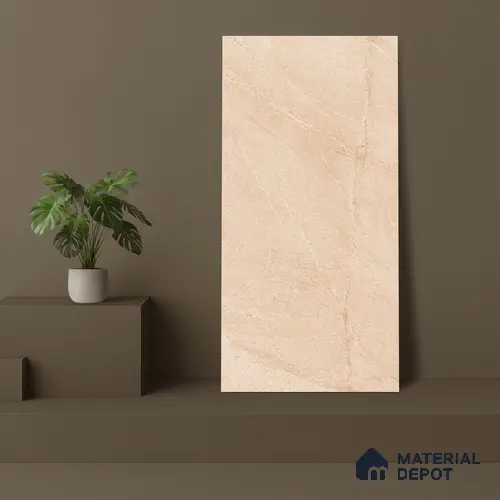 Stone Look Wall & Floor Tile TL 06656 B Artica Beige 4 ft x 2 ft Full Body Vitrified Matte Finish - 9 mm | 6 Random Design | Suitable For Living Room, Bedroom, Bathroom