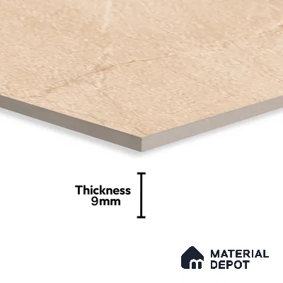 Stone Look Wall & Floor Tile TL 06656 B Artica Beige 4 ft x 2 ft Full Body Vitrified Matte Finish - 9 mm | 6 Random Design | Suitable For Living Room, Bedroom, Bathroom