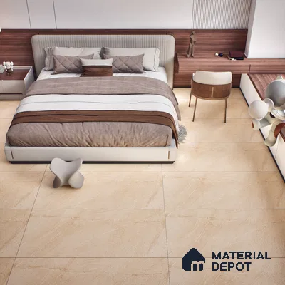 Stone Look Wall & Floor Tile TL 06656 B Artica Beige 4 ft x 2 ft Full Body Vitrified Matte Finish - 9 mm | 6 Random Design | Suitable For Living Room, Bedroom, Bathroom