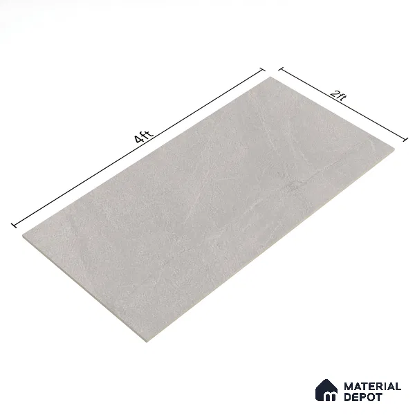 Stone Look Wall & Floor Tile TL 06656 C Artica Silver 4 ft x 2 ft Full Body Vitrified Matte Finish - 9 mm | 6 Random Design | Suitable For Living Room, Bedroom, Bathroom (Sample)