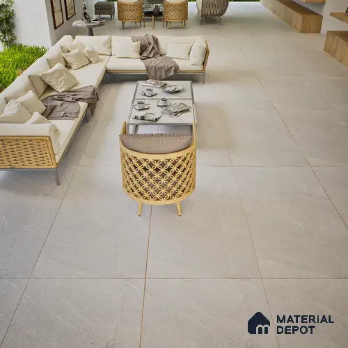 Stone Look Wall & Floor Tile TL 06656 C Artica Silver 4 ft x 2 ft Full Body Vitrified Matte Finish - 9 mm | 6 Random Design | Suitable For Living Room, Bedroom, Bathroom