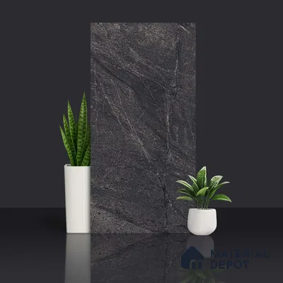 Stone Look Wall & Floor Tile TL 06656 D Artica Graphite 4 ft x 2 ft Full Body Vitrified Matte Finish - 9 mm | 6 Random Design | Suitable For Living Room, Bedroom, Bathroom (Sample)