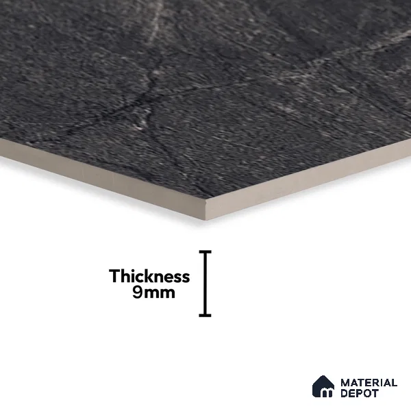 Stone Look Wall & Floor Tile TL 06656 D Artica Graphite 4 ft x 2 ft Full Body Vitrified Matte Finish - 9 mm | 6 Random Design | Suitable For Living Room, Bedroom, Bathroom (Sample)
