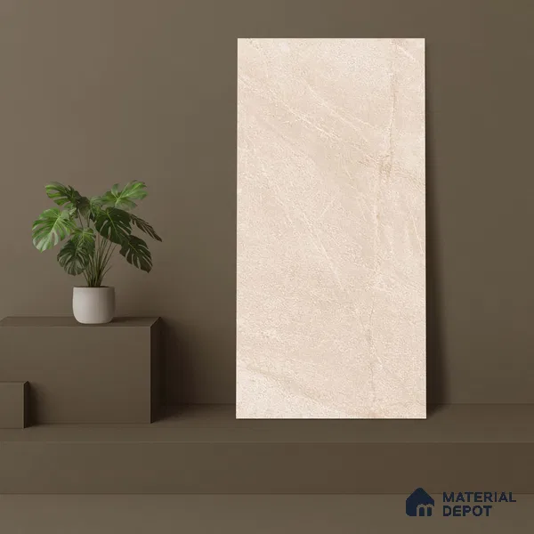 Stone Look Wall & Floor Tile TL 06656 Artica Ivory 4 ft x 2 ft Full Body Vitrified Matte Finish - 9 mm | 6 Random Design | Suitable For Living Room, Bedroom, Bathroom (Sample)