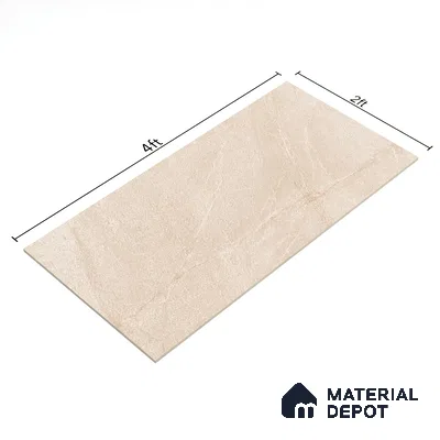Stone Look Wall & Floor Tile TL 06656 Artica Ivory 4 ft x 2 ft Full Body Vitrified Matte Finish - 9 mm | 6 Random Design | Suitable For Living Room, Bedroom, Bathroom (Sample)