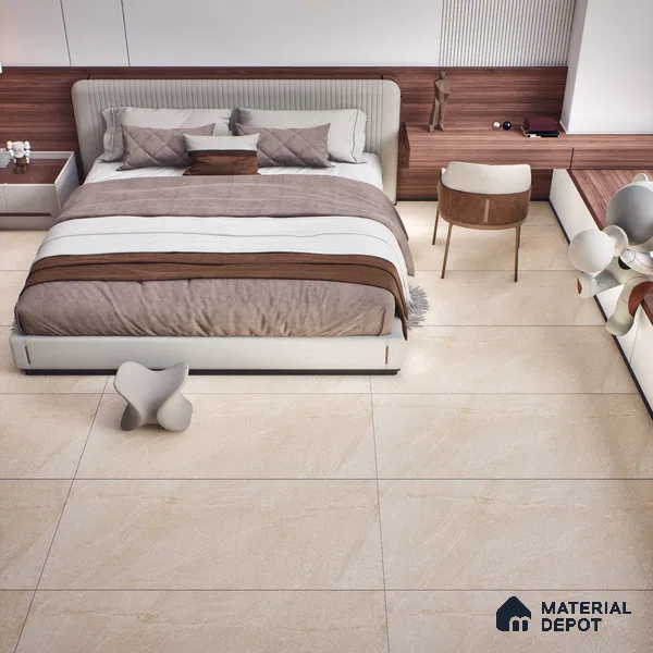 Stone Look Wall & Floor Tile TL 06656 Artica Ivory 4 ft x 2 ft Full Body Vitrified Matte Finish - 9 mm | 6 Random Design | Suitable For Living Room, Bedroom, Bathroom (Sample)
