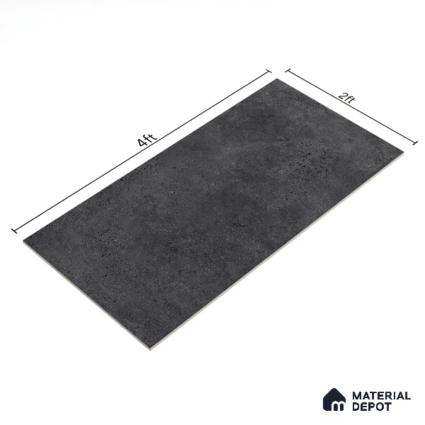 Stone Look Wall & Floor Tile TL 06657 D Riga Coal 4 ft x 2 ft Full Body Vitrified Matte Finish - 9 mm | 6 Random Design | Suitable For Living Room, Bedroom, Bathroom (Sample)