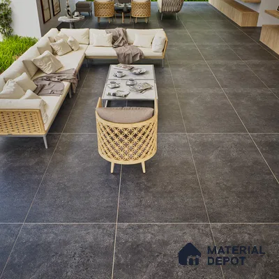 Stone Look Wall & Floor Tile TL 06657 D Riga Coal 4 ft x 2 ft Full Body Vitrified Matte Finish - 9 mm | 6 Random Design | Suitable For Living Room, Bedroom, Bathroom (Sample)