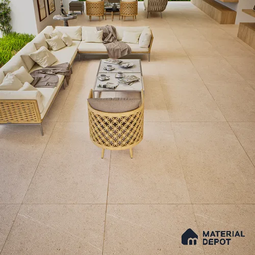 Stone Look Wall & Floor Tile TL 06658 B Polar Sand 4 ft x 2 ft Full Body Vitrified Matte Finish - 9 mm | 6 Random Design | Suitable For Living Room, Bedroom, Bathroom
