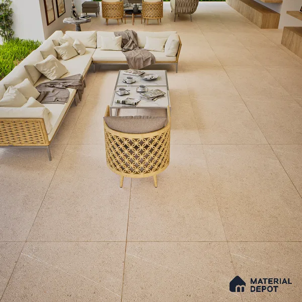Stone Look Wall & Floor Tile TL 06658 B Polar Sand 4 ft x 2 ft Full Body Vitrified Matte Finish - 9 mm | 6 Random Design | Suitable For Living Room, Bedroom, Bathroom (Sample)