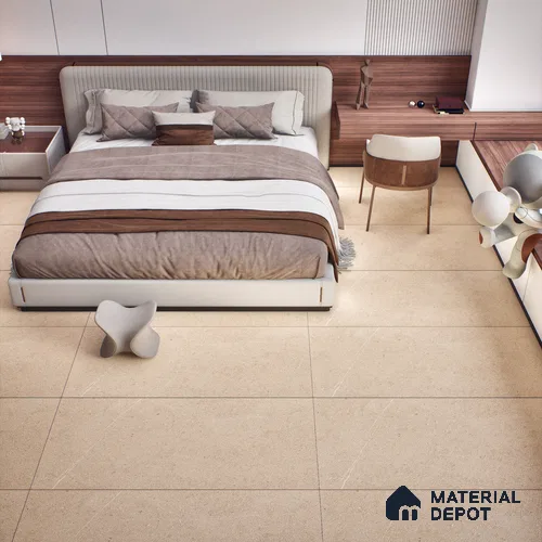 Stone Look Wall & Floor Tile TL 06658 B Polar Sand 4 ft x 2 ft Full Body Vitrified Matte Finish - 9 mm | 6 Random Design | Suitable For Living Room, Bedroom, Bathroom