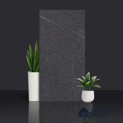 Stone Look Wall & Floor Tile TL 06658 D Polar Charcoal 4 ft x 2 ft Full Body Vitrified Matte Finish - 9 mm | 6 Random Design | Suitable For Living Room, Bedroom, Bathroom