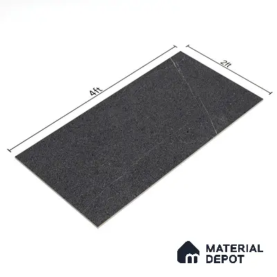 Stone Look Wall & Floor Tile TL 06658 D Polar Charcoal 4 ft x 2 ft Full Body Vitrified Matte Finish - 9 mm | 6 Random Design | Suitable For Living Room, Bedroom, Bathroom